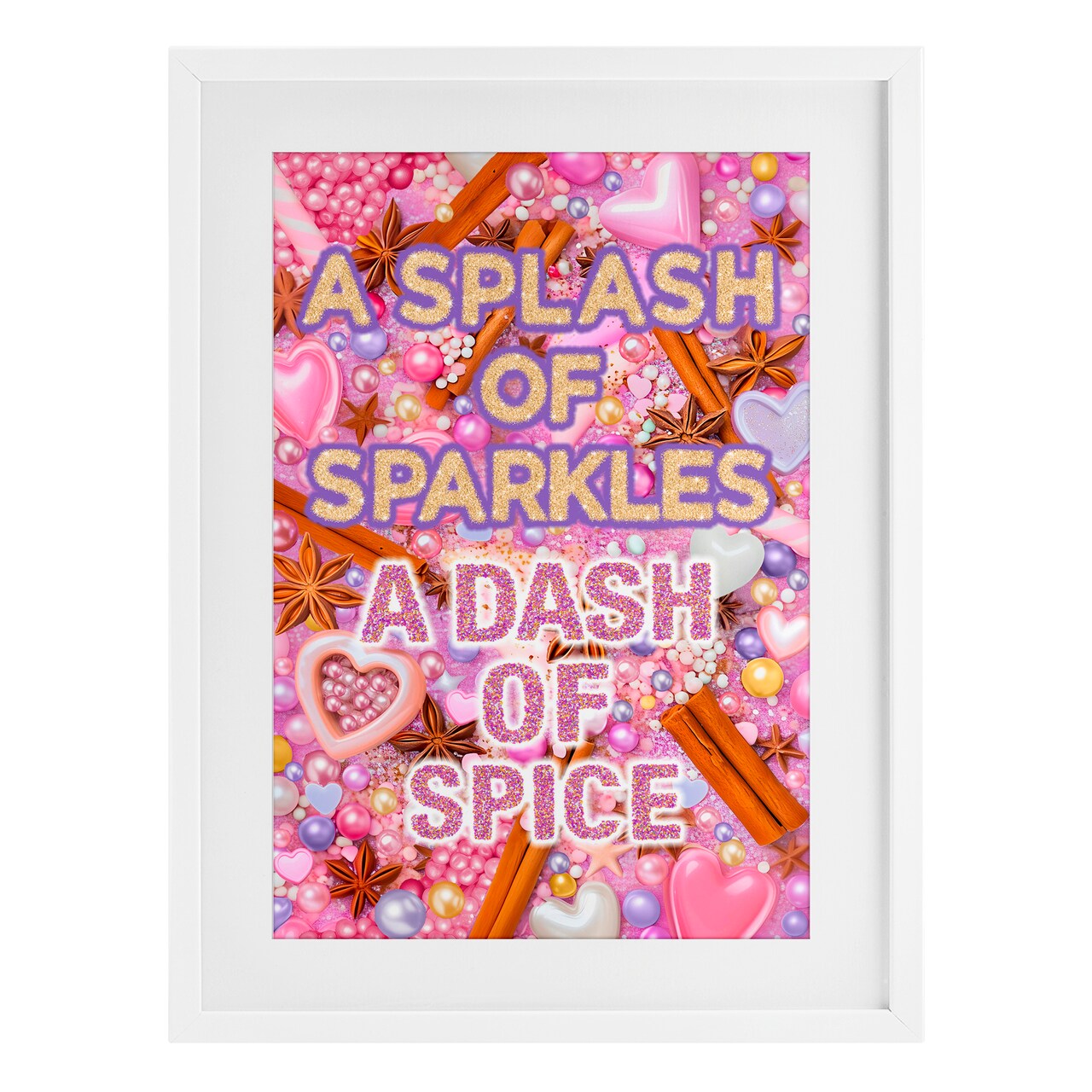 Stupell Industries Splash of Sparkle Dash Of Spice Framed Print Under Glass, design by Jess Stempel